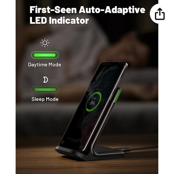 NEW☑ Wireless Charging Charger Stand IPhone, Galaxy, Google Phone Qi Certified - Picture 3 of 11